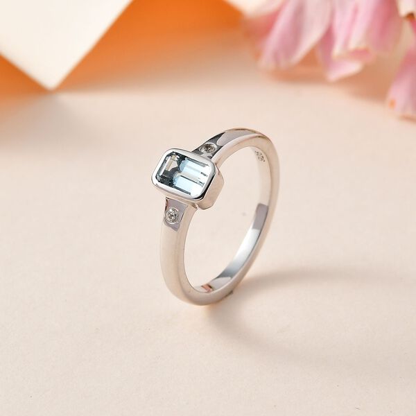 Espirito Santo AAA Aquamarin und Zirkon Ring, ca. 0.59 ct. image number 2