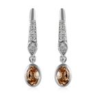 AA Ceylon kaiserliche Granat und weiße Zirkon-Ohrringe, 925 Silber platiniert ca. 1.34 ct