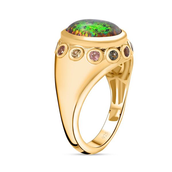 Labor schwarzer Opal und Multi-Turmalin-Ring - 1,98 ct. image number 5