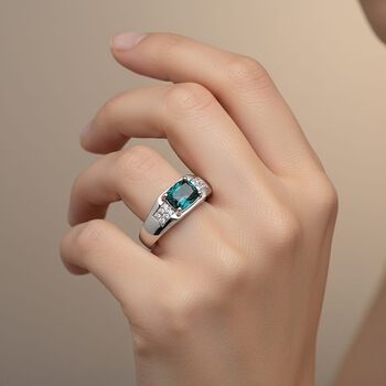 LUXORO AAA Indicolith und Diamant Ring 417 Wei&szlig;gold - 1,47 ct.