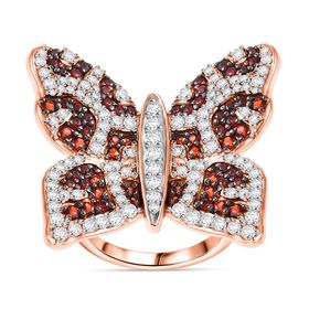 GP Trionfo Kollektion -Wei&szlig;er und brauner Zirkon und Kanchanaburi blauer Saphir-Ring - 3,30 ct.