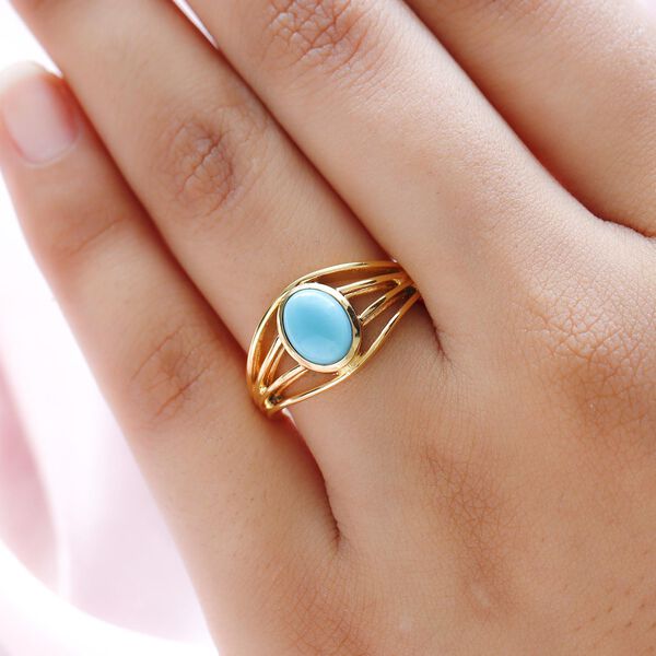 Amerikanischer, natürlicher Sleeping Beauty Türkis-Ring image number 3