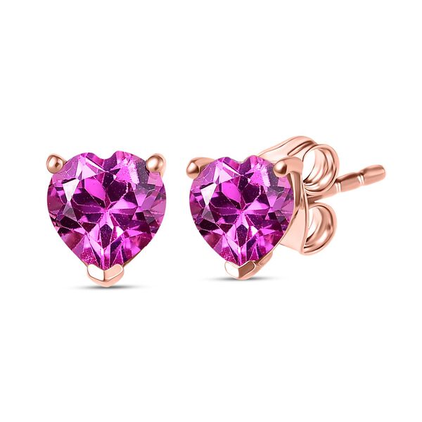 AAA Lab Grown Rosa Saphir Ohrringe 925 Silber 750 rosévergoldet ca. 1.92 ct image number 0