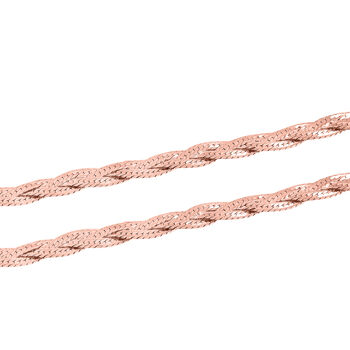 Geflochtene Fischgr&auml;tenkette 45 cm in 925 Silber vergoldet