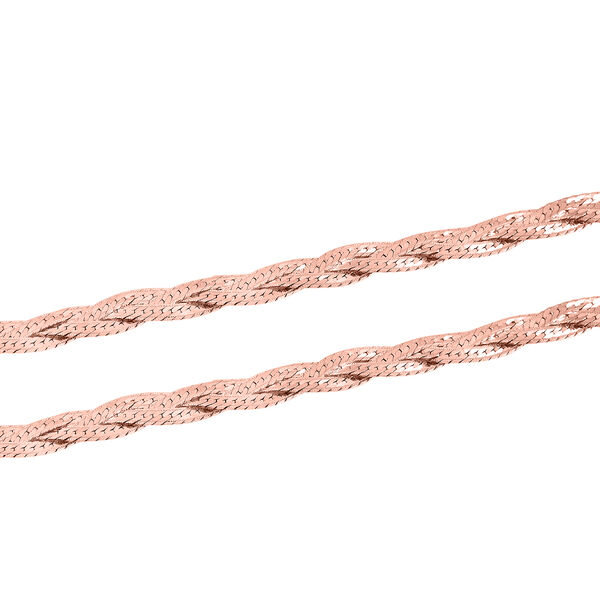 Geflochtene Fischgr&auml;tenkette 45 cm in 925 Silber vergoldet image number 2