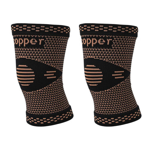 Kupfer-Komfort Armmanschetten, Nylon-Mix, zur Unterstützung der Gelenke und Arthritis-Schmerzlinderung, Größe XL, Schwarz-Kupfer image number 0