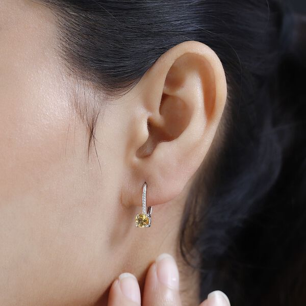 Citrin Ohrringe, 925 Silber platiniert, ca. 0.83 ct image number 3