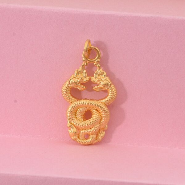 Doppelter Drachen-Anh&auml;nger in 999 Gold image number 1