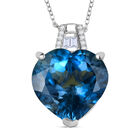 D'Joy London Blau Topas, Moissanit Schmuckset ca. 50 cm 925 Silber rhodiniert ca. 12,66 ct.