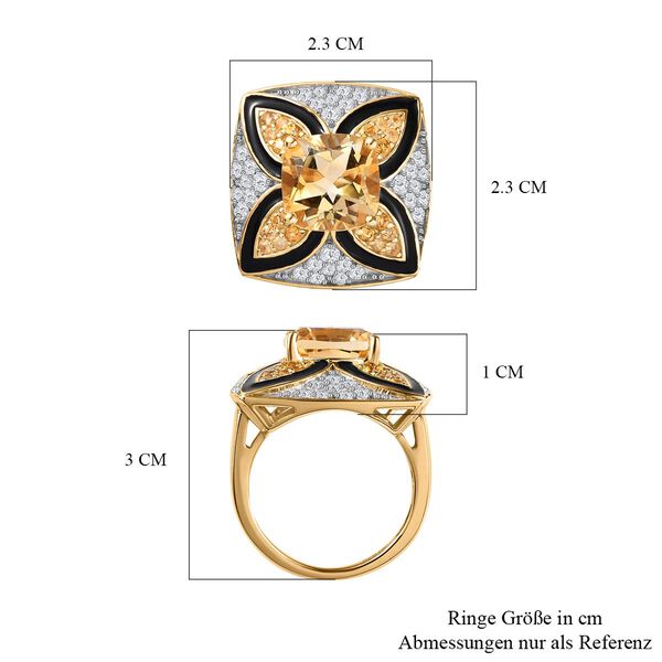 GP Royal Kollektion - AA Citrin, Zirkon und Saphir Ring- 5,30 ct. image number 7