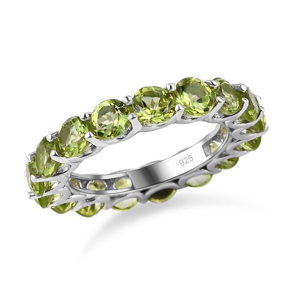 Peridot Ring 925 Silber platiniert  ca. 5,34 ct image number 4