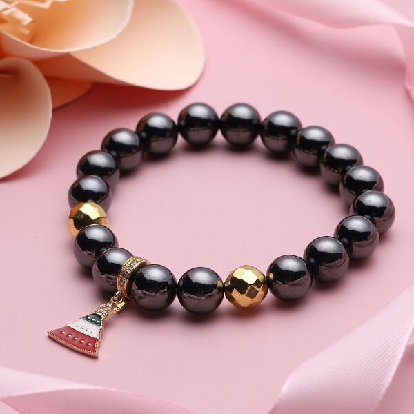 Hämatit und weißes Zirkonia-Armband, 18 cm - 252,50 ct. image number 2