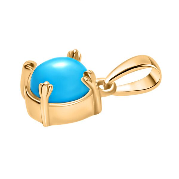 3er Set - D joy Sleeping Beauty Türkis Ring, Ohrringe und Anhänger mit Kette, (Größe 21.00) 925 Silber 750 Gelbgold Vermeil, ca. 1.76 ct image number 7