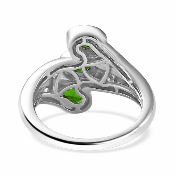 AA natürlicher Chromdiopsid und Zirkon-Ring - 1,28 ct. image number 6