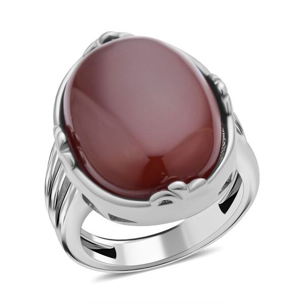 Karneol Ring, Edelstahl (Größe 16.00) ca. 50,00 ct image number 4