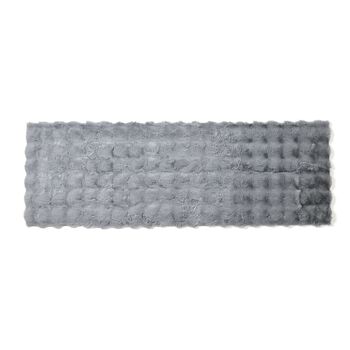 Superweicher Mikropl&uuml;sch Teppich-L&auml;ufer mit Wellenmuster, beige