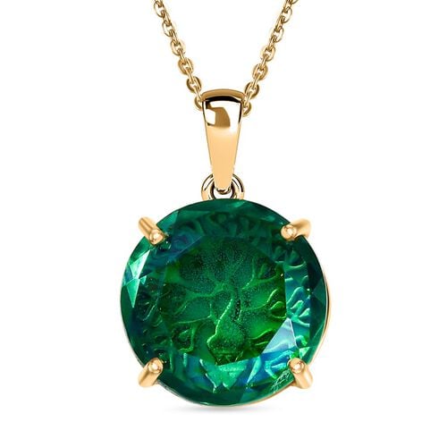 D'Joy Pfau Triplett Quarz Anhänger mit 50cm Kette - 11,34 ct. image number 0