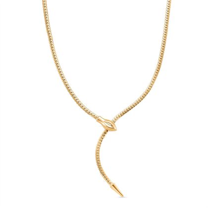 Verstellbares Schlangenketten Y-Collier, flexibel (ca. 60 cm -  69 cm), Goldfarben