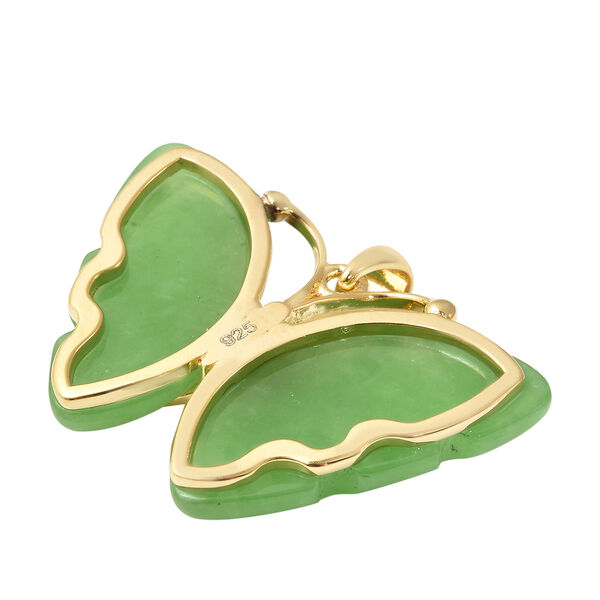 Gr&uuml;ner Jadeanh&auml;nger, 925 Silber Gelbgold vergoldet ca. 14.50 ct image number 4
