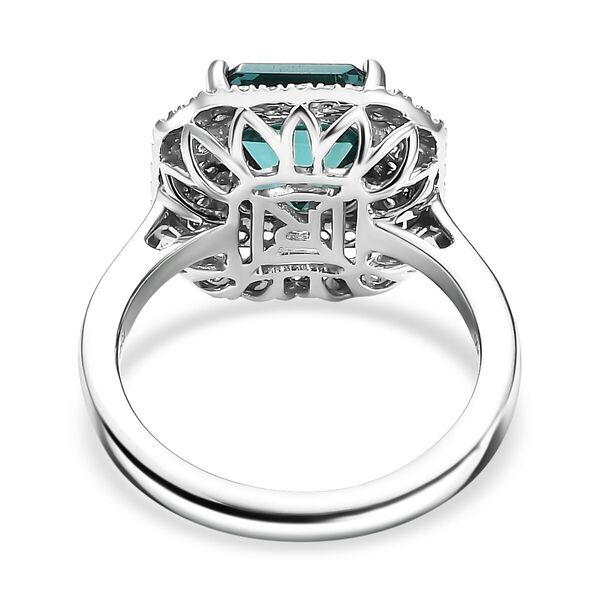 RHAPSODY zertifiziert und geprüft AAAA Pirineu Lagoon Tourmalin, Paraiba Turmalin und VS-EF Diamant Ring in 950 Platin - 5,13 ct. image number 4