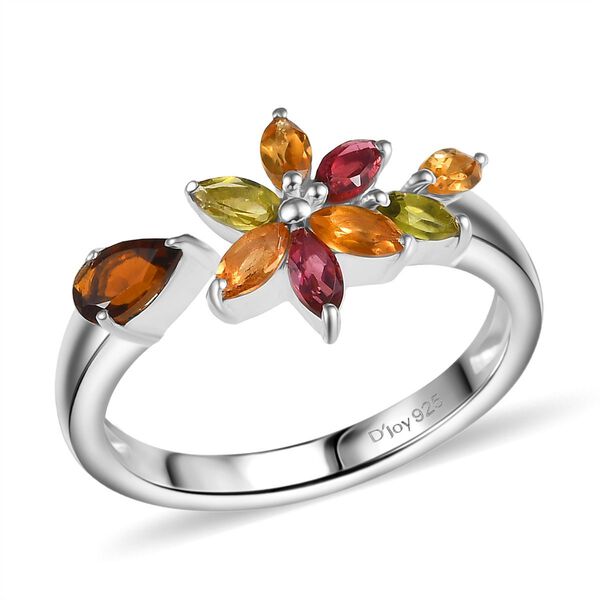 D’joy Mehrfarbig-Turmalin Ring 925 Silber (Größe 19.00) ca. 0,88 ct image number 4