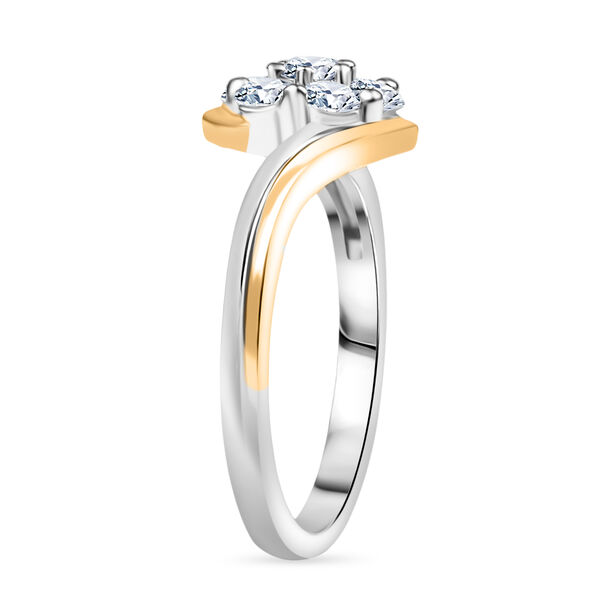 Moissanit Ring, 925 Silber platiniert und vergoldet - 0,56 ct. image number 4