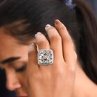 Handgearbeiteter, natürlicher Polki Diamant Ring, 925 Silber platiniert, ca. 1.00 ct image number 2