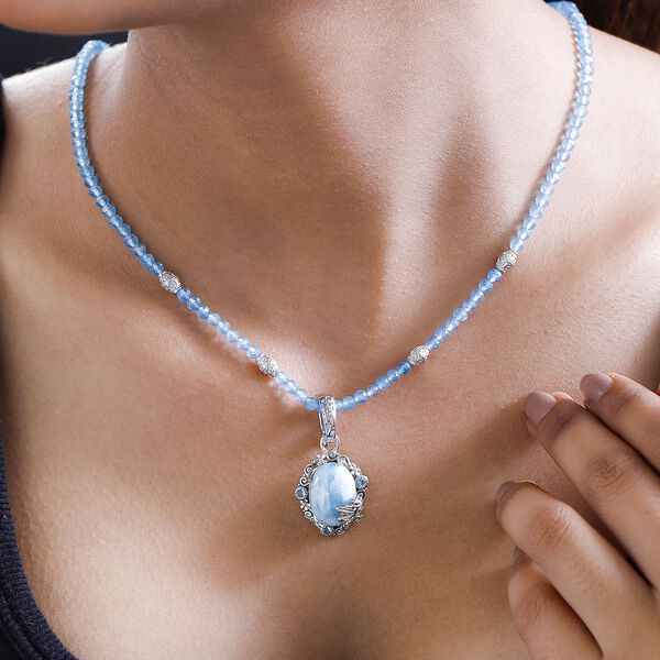 Larimar und blauer Topas-Anhänger mit Kette - 64,40 ct. image number 1
