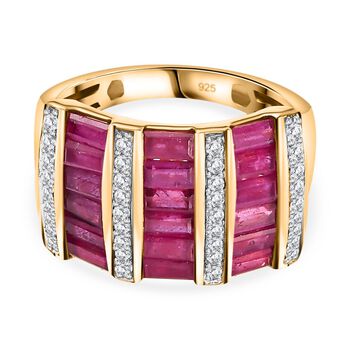 Afrikanischer Rubin und Zirkon-Ring - 3,37 ct.