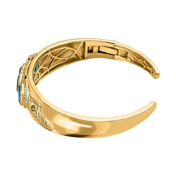 Paraiba Pfau Triplett Quarz und nat&uuml;rlicher Chromdiopsid-Armreif, 19cm - 8,68 ct. image number 3