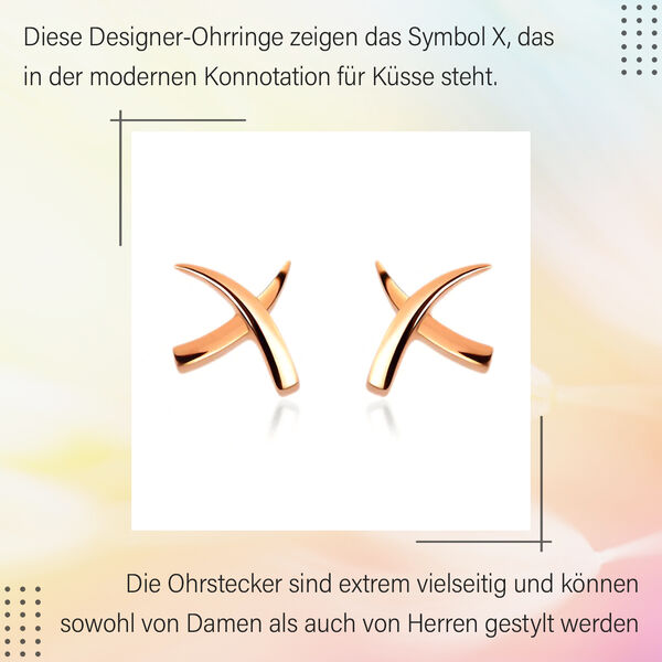 Molto Kiss Stacking Ohrstecker in Silber mit Ros&eacute;gold Vermeil image number 6