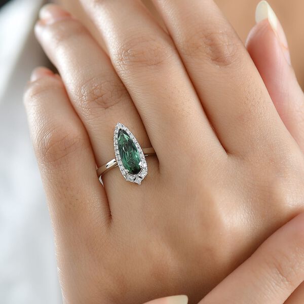 Rhapsody AAAA Pirineu Lagoon Tourmaline, Wei&szlig;er Diamant Ring 950 Platin (Gr&ouml;&szlig;e 16.50) ca. 1,52 ct image number 2
