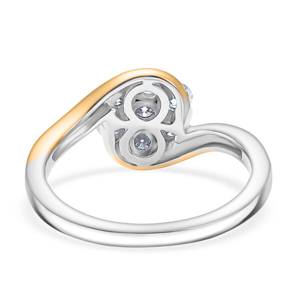Moissanit Ring, 925 Silber platiniert und vergoldet - 0,56 ct. image number 5