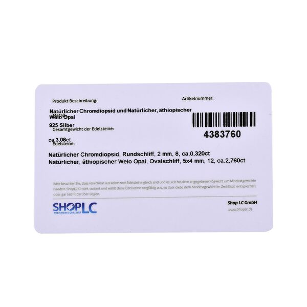 Natürlicher, äthiopischer Welo Opal und natürlicher Chromdiopsid Kreuz-Anhänger mit Kette, 925 Silber Roségold Vermeil ca. 2,96 ct image number 7