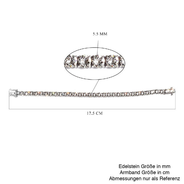 LUSTRO STELLA - &ouml;sterreichisches, wei&szlig;es Kristall-Armband, 19 cm lang, 925 Silber platiniert ca. 13,81 ct image number 4