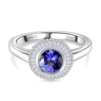 RHAPSODY AAAA Tansanit und VS Diamant Ring in 950 Platin - 1 ct.