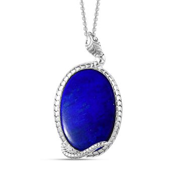 Lapislazuli-Anh&auml;nger mit Kette, 925 Silber ca. 36.52 ct
