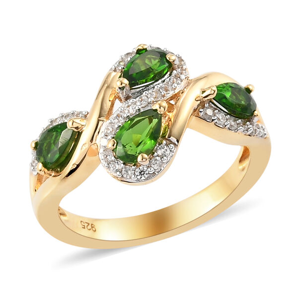 Nat&uuml;rlicher Chromdiopsid und Zirkon-Ring - 1,19 ct. image number 4