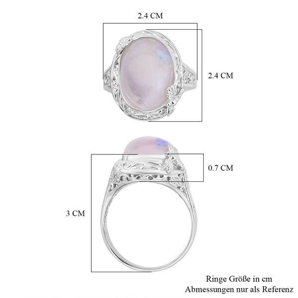 Royal Bali Kollektion- Regenbogen Mondstein Ring - 13,26 ct. image number 5