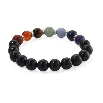 Shungit, Mehrfarbig Edelsteine Armband ca. 18 cm ca. 120.00 ct
