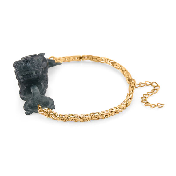 D'Joy Olmek Jadeit Armband ca. Flexibles cm 925 Silber Vergoldet ca. 8,50 ct. image number 4