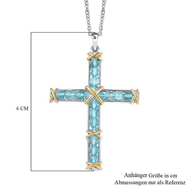 EverTrue AA blauer Apatit Anh&auml;nger mit 50cm Kette - 5,70 ct. image number 6