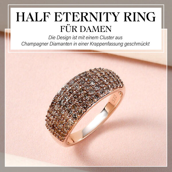 Natürlicher Champagner I1 Diamant Ring in 585 Roségold - 1 ct. image number 2