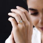 Natürlicher, äthiopischer Welo Opal und weißer Diamant Ring, 925 Silber Gelbgold Vermeil (Größe 18.00) ca. 2,15 ct image number 2