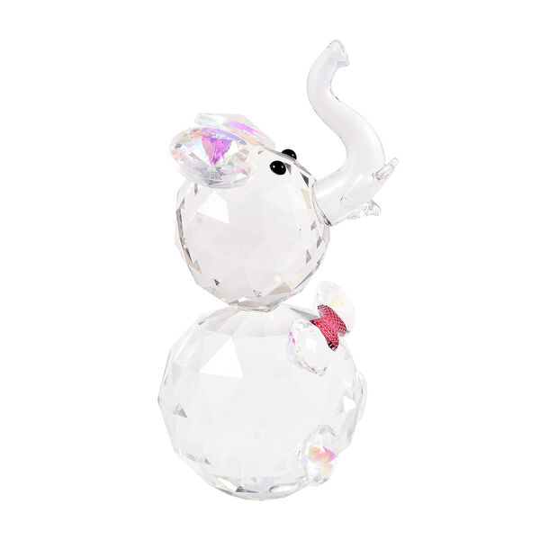 Kristall-Elefantenfigur mit Schleife, 11x7x6.5cm, Transparent image number 4