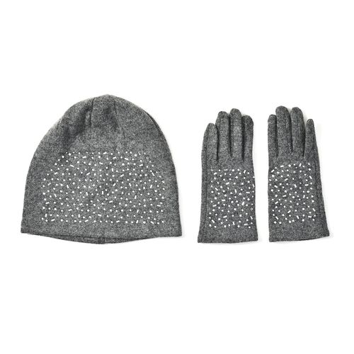 2er-Set, Handschuhe und Mütze, Schwarz image number 0