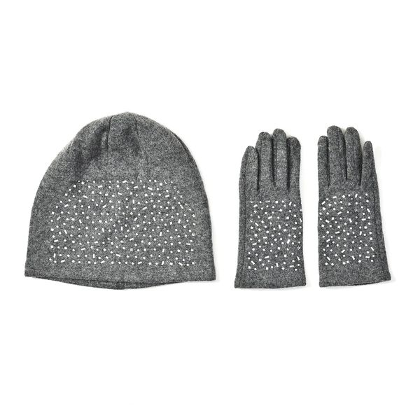 2er-Set, Handschuhe und Mütze, Schwarz image number 0