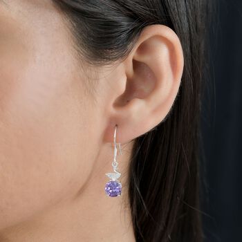 Amethyst kubische Zirkonia-Ohrringe - 6,90 ct.