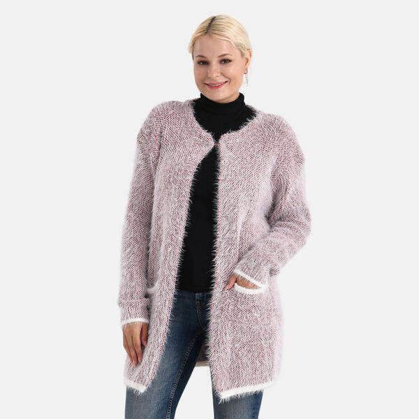 Kuschelweicher, langer Übergangs-Cardigan mit 2 Taschen, gestrickt, Braun image number 4