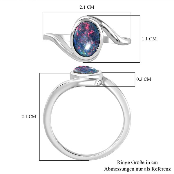 Boulder Opal Triplett Ring, 925 Silber rhodiniert - 0,94 ct. image number 7